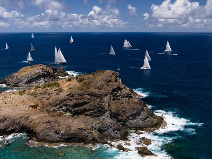 Sailing in the St. Barth’s Bucket Regatta, race three.